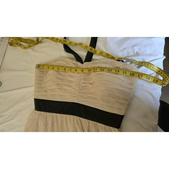 MISS SIXTY M60 Mini DRESS SIZE 10 CREAM BLACK ACCENTS Wedding Guest Shower NWT - Picture 4 of 14
